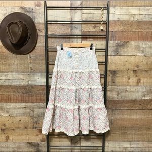 | vintage | Prairie Chic Midi Skirt
